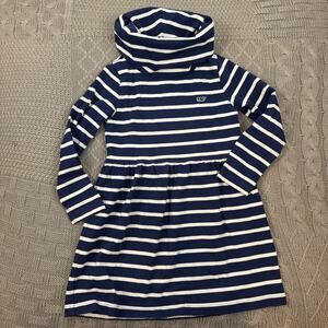 Vineyard Vines Navy and White Striped Turtleneck Girls Dress ~ 4T